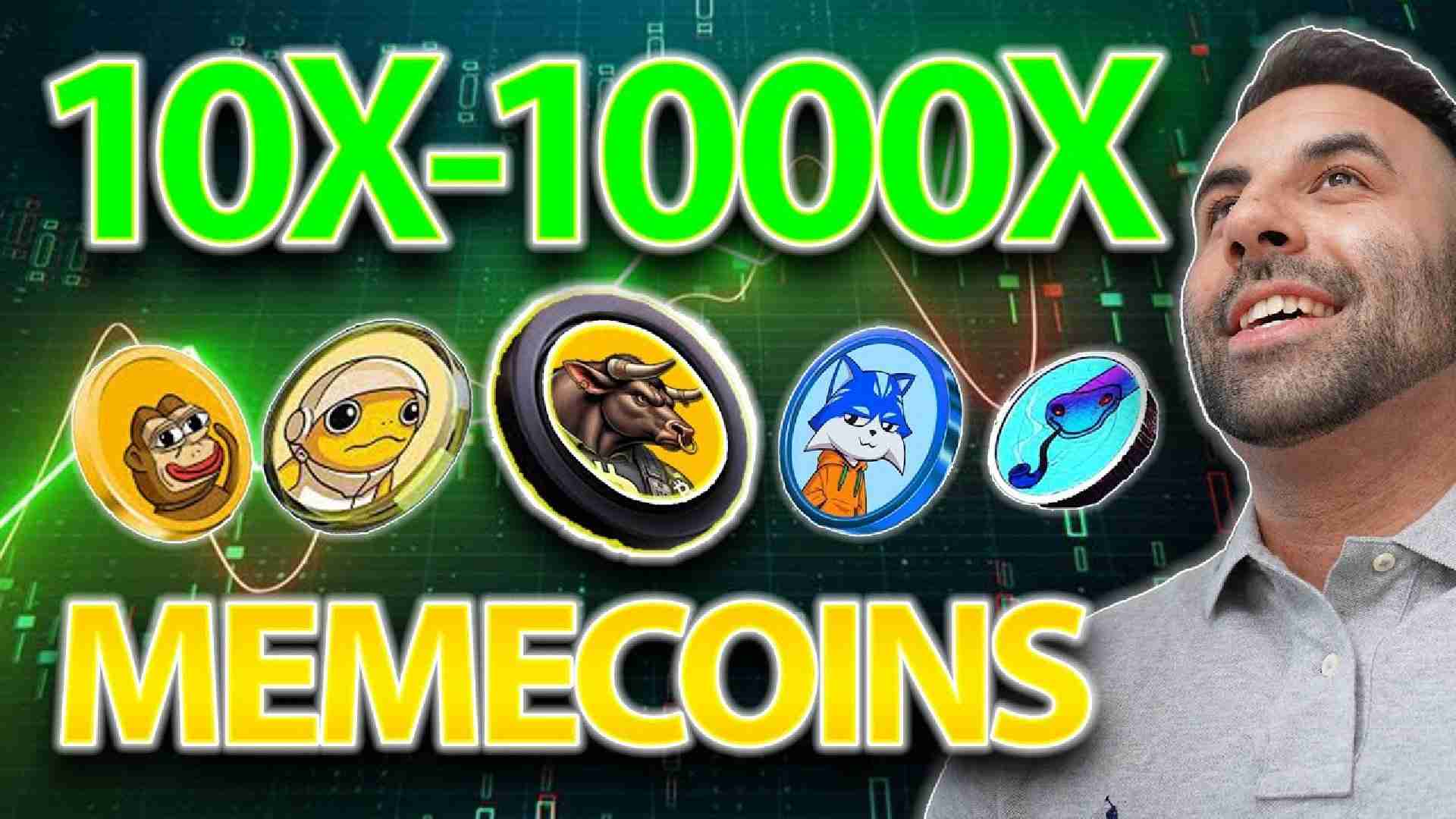 模因硬币躁狂症:这些加密货币可以在公牛奔跑中带来10x-1000x的增长吗?