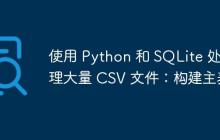 使用 Python 和 SQLite 处理大量 CSV 文件:构建主表