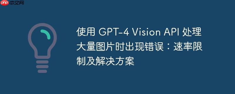 使用 gpt-4 vision api 处理大量图片时出现错误：速率限制及解决方案