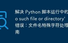 解决 Python 脚本运行中的 'No such file or directory' 错误：文件名特殊字符处理指南