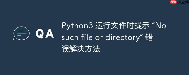 Python3 运行文件时提示 “No such file or directory” 错误解决方法-小浪学习网