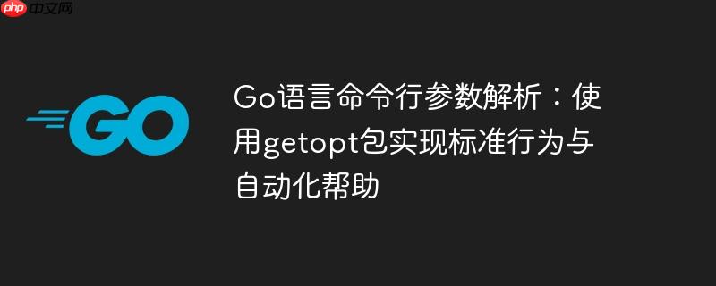 go语言命令行参数解析：使用getopt包实现标准行为与自动化帮助