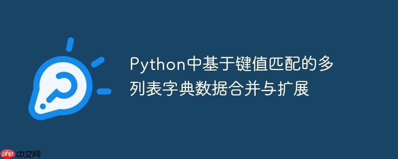 python中基于键值匹配的多列表字典数据合并与扩展