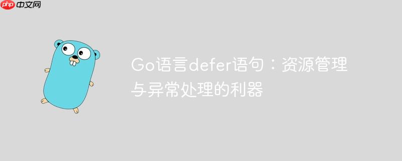Go语言defer语句：资源管理与异常处理的利器
