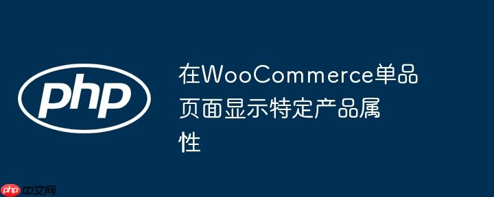 在WooCommerce单品页面显示特定产品属性