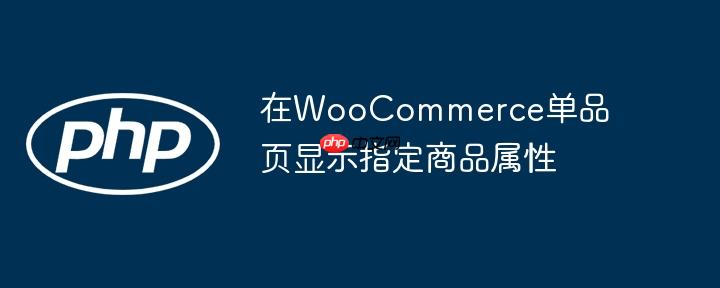 在WooCommerce单品页显示指定商品属性
