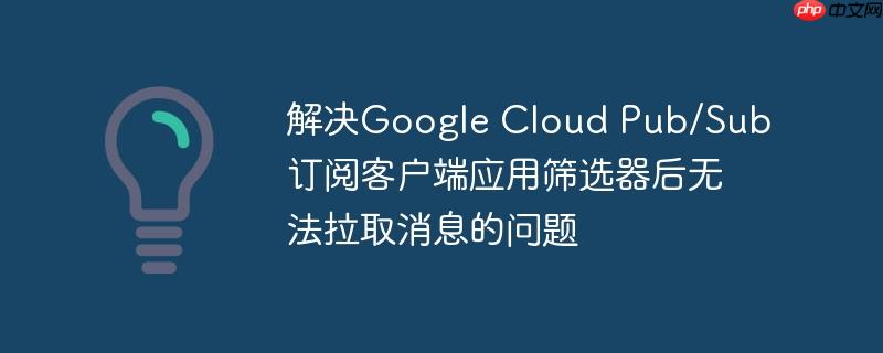 解决google cloud pub/sub订阅客户端应用筛选器后无法拉取消息的问题
