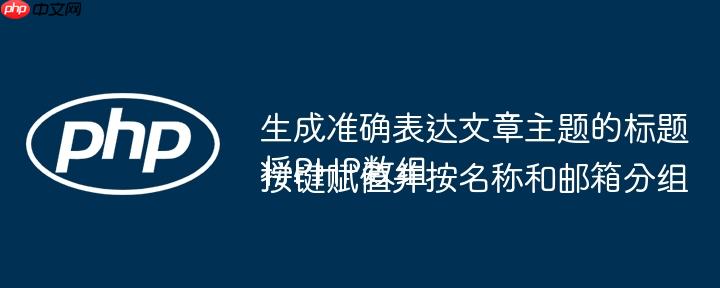 生成准确表达文章主题的标题
将PHP数组按键赋值并按名称和邮箱分组