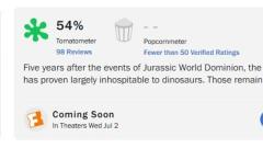 'Jurassic World Rebirth' Arrives With A Worrying Rotten Tomatoes Score