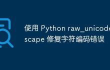 使用 Python raw_unicode_escape 修复字符编码错误