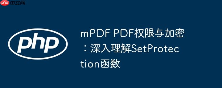 mPDF PDF权限与加密:深入理解SetProtection函数