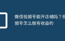 微信视频号能开店铺吗?视频号怎么做有收益的