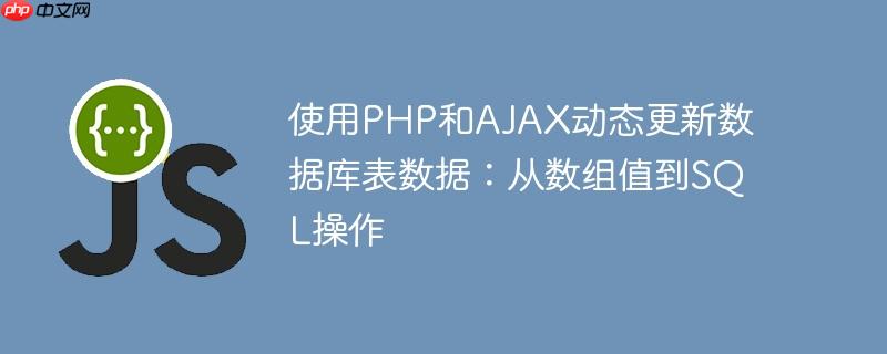使用PHP和AJAX动态更新数据库表数据：从数组值到SQL操作-小浪学习网