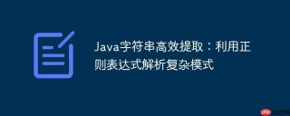 Java字符串高效提取：利用正则表达式解析复杂模式