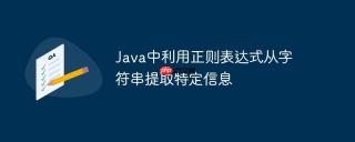 Java中利用正则表达式从字符串提取特定信息