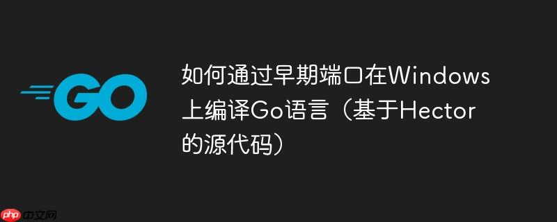 如何通过早期端口在Windows上编译Go语言（基于Hector的源代码）-小浪学习网
