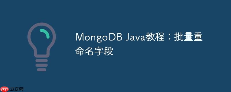mongodb java教程：批量重命名字段