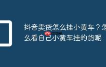 抖音卖货怎么挂小黄车?怎么看自己小黄车挂的货呢
