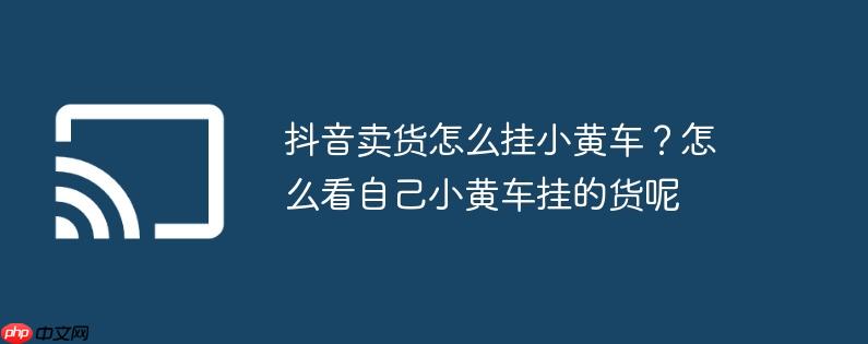 抖音卖货怎么挂小黄车?怎么看自己小黄车挂的货呢