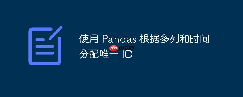 使用 pandas 根据多列和时间分配唯一 id