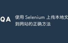 使用 Selenium 上传本地文件到网站的正确方法