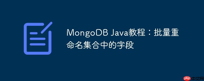 mongodb java教程:批量重命名集合中的字段