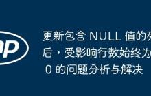 更新包含 NULL 值的列后，受影響行數(shù)始終為 0 的問題分析與解決