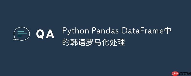 Python Pandas DataFrame中的韩语罗马化处理-小浪学习网