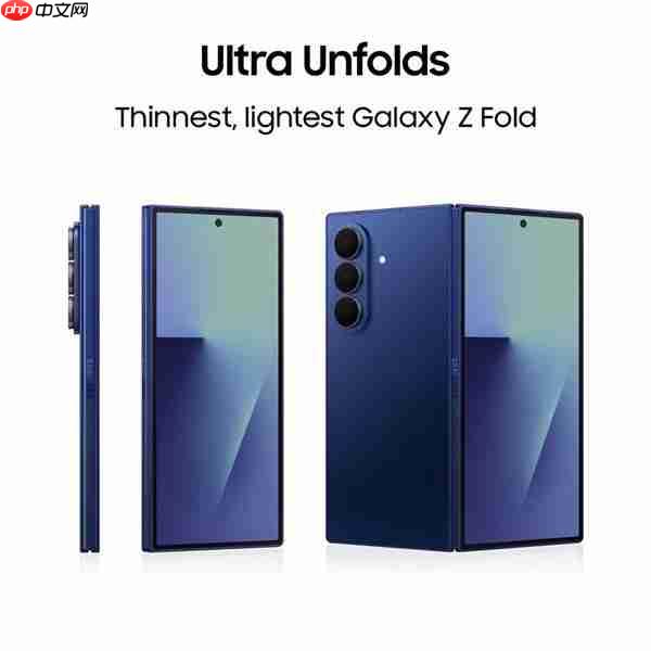  三星 Galaxy Z Fold7 渲染图曝光：取消屏下摄像头，主打轻薄设计 