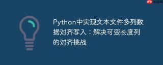 Python中实现文本文件多列数据对齐写入：解决可变长度列的对齐挑战