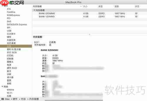 MacBook内存型号查询方法