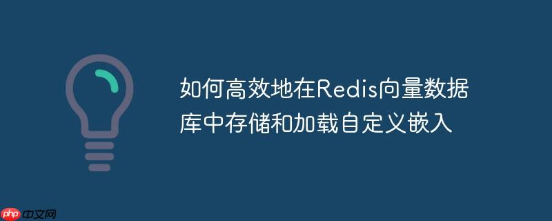 如何高效地在Redis向量数据库中存储和加载自定义嵌入