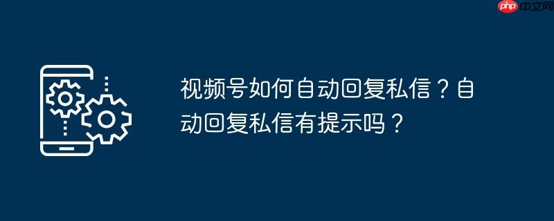 视频号如何自动回复私信？自动回复私信有提示吗？