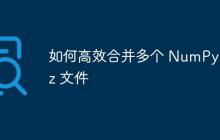 如何高效合并多个 NumPy .npz 文件
