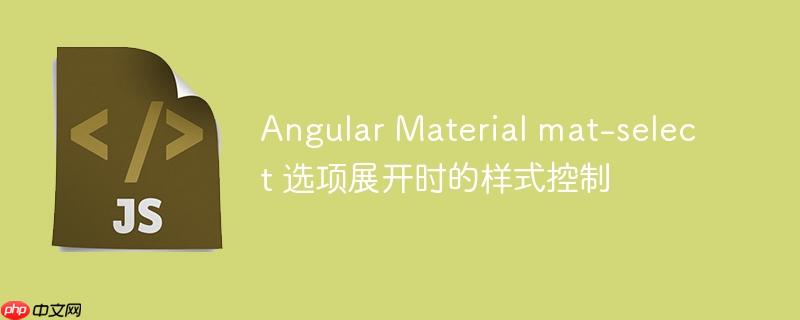Angular Material mat-select 选项展开时的样式控制