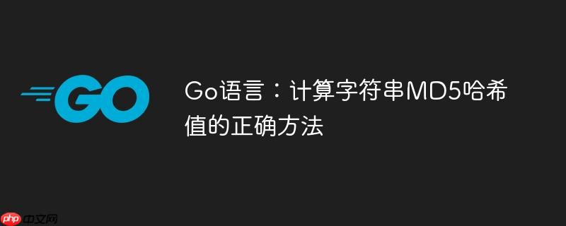 Go语言：计算字符串MD5哈希值的正确方法
