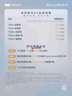 吉利银河A7开启预售 2100+km综合续航售10.38万元起