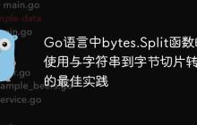 Go语言中bytes.Split函数的使用与字符串到字节切片转换的最佳实践