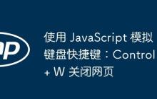 使用 JavaScript 模擬鍵盤快捷鍵：Control + W 關(guān)閉網(wǎng)頁
