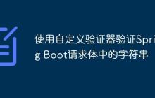 使用自定義驗證器驗證Spring Boot請求體中的字符串