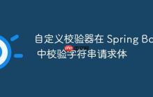 自定義校驗器在 Spring Boot 中校驗字符串請求體