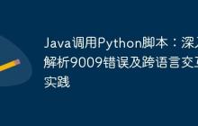 Java调用Python脚本：深入解析9009错误及跨语言交互实践