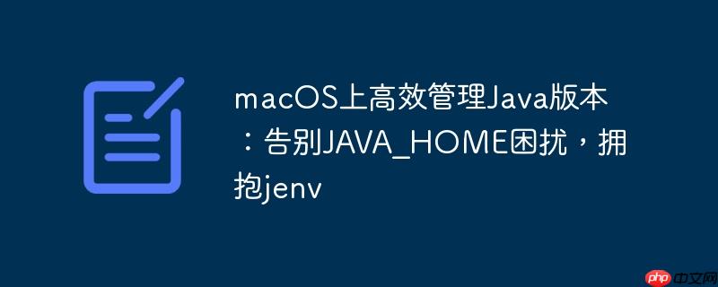 macOS上高效管理Java版本:告别JAVA_HOME困扰,拥抱jenv