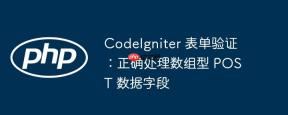 CodeIgniter 表单验证：正确处理数组型 POST 数据字段