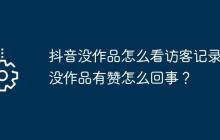抖音沒作品怎么看訪客記錄？沒作品有贊怎么回事？