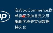在WooCommerce后台订单页面添加自定义可编辑字段并实现数据持久化