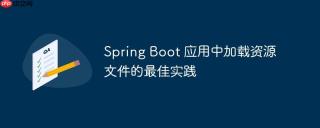 Spring Boot 应用中加载资源文件的最佳实践
