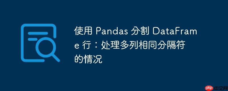 使用 pandas 分割 dataframe 行:处理多列相同分隔符的情况