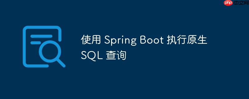 使用 spring boot 执行原生 sql 查询