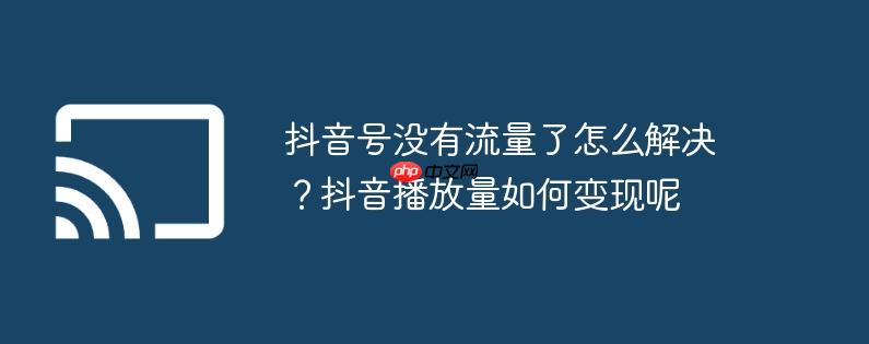 抖音号没有流量了怎么解决？抖音播放量如何变现呢